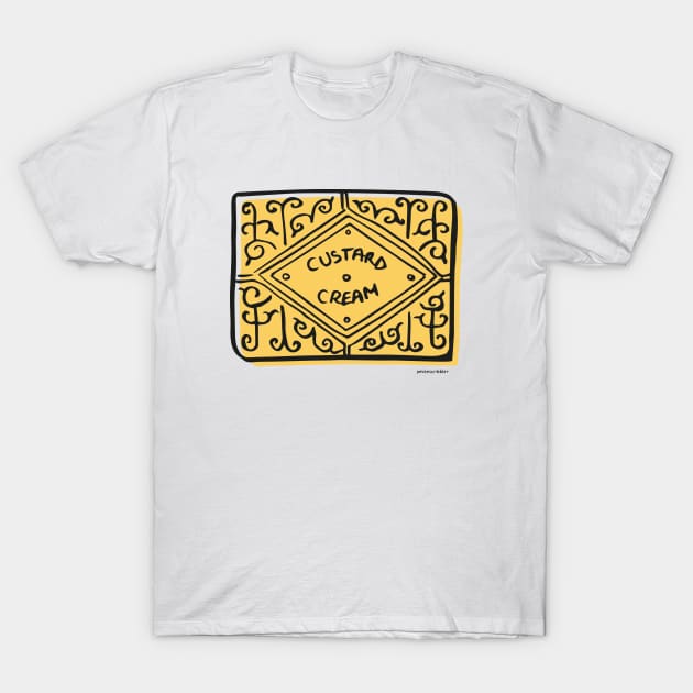 Custard Cream Biscuit T-Shirt by petitescribbler